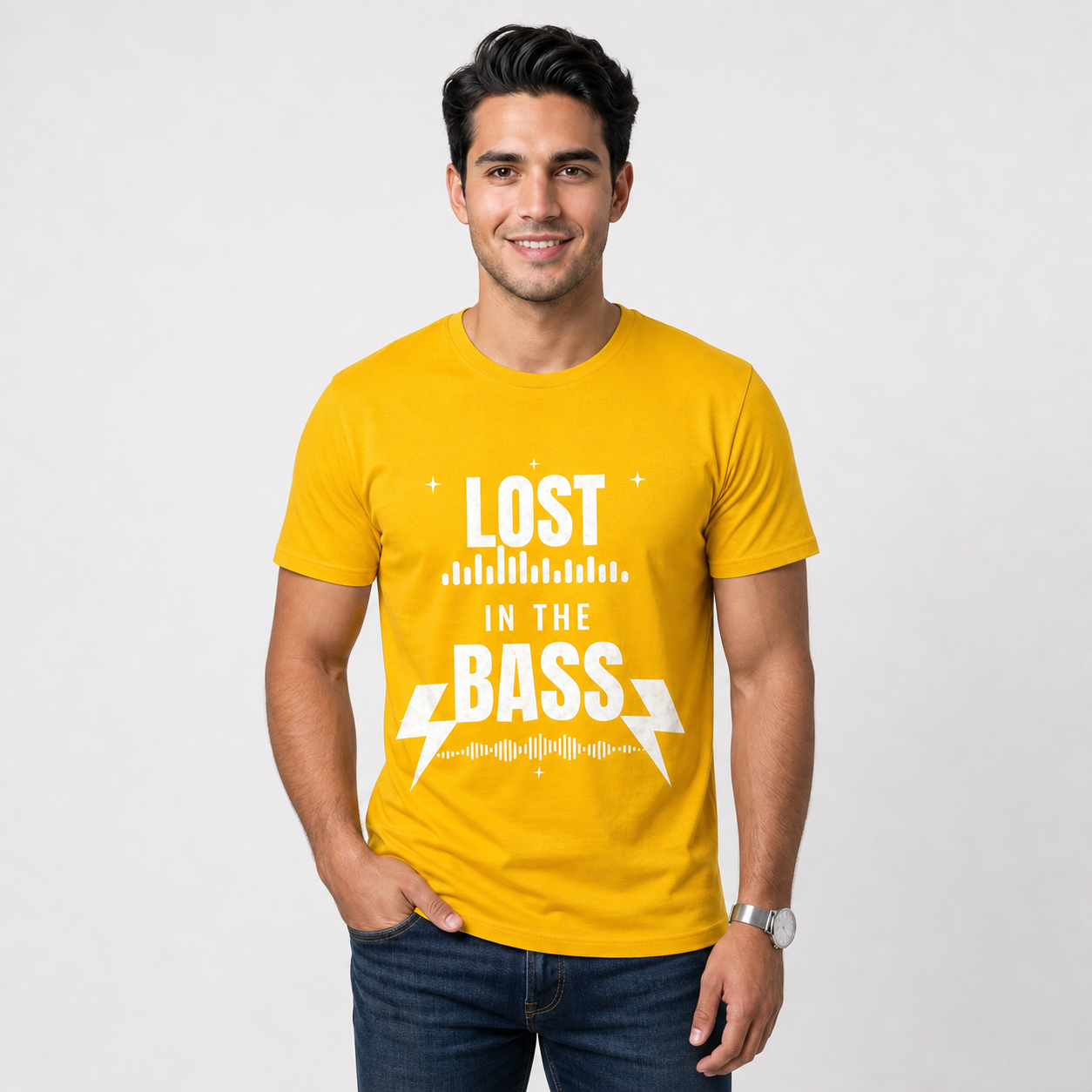 Camiseta Lost in the bass amarilla